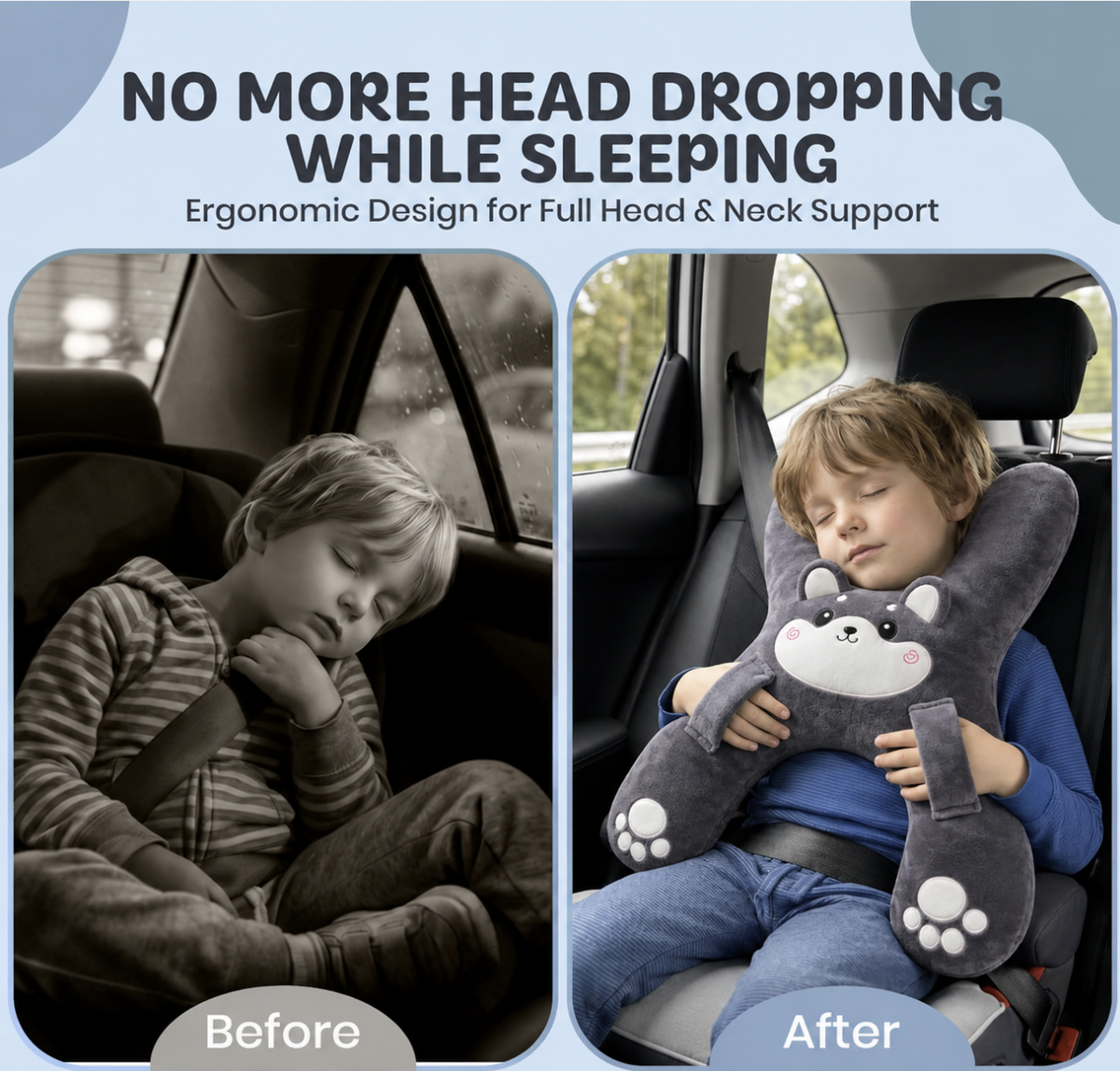 Kids Car Sleep Pillow with Head Support